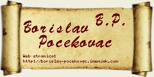 Borislav Počekovac vizit kartica